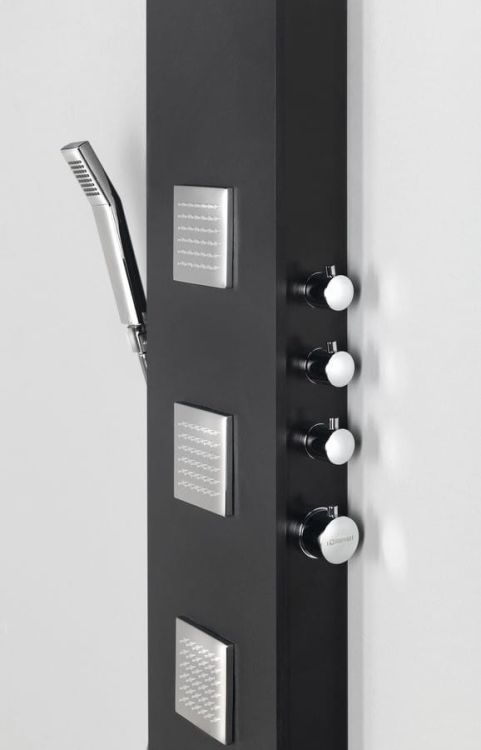 SPIRIT SQUARE panel prysznicowy 250x1550mm z baterią termostatyczną, ścienny, czarny