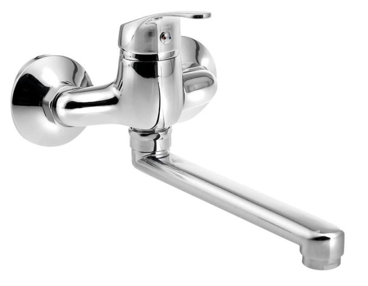 AQUALINE 35 Bateria ścienna poziom 100mm, płaski wieszak, 220 mm, chrom