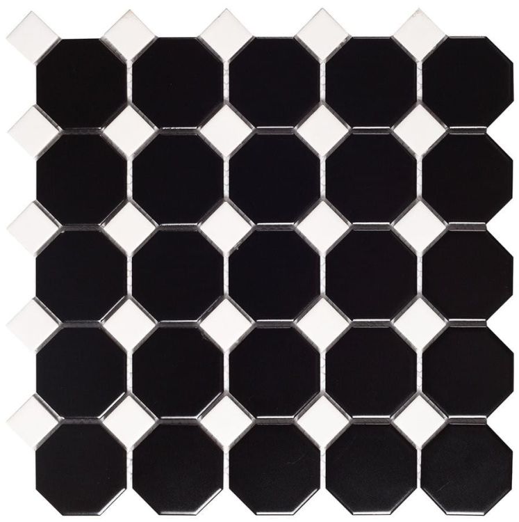 TECH mozaika Octogon Black Matt 29,5x29,5