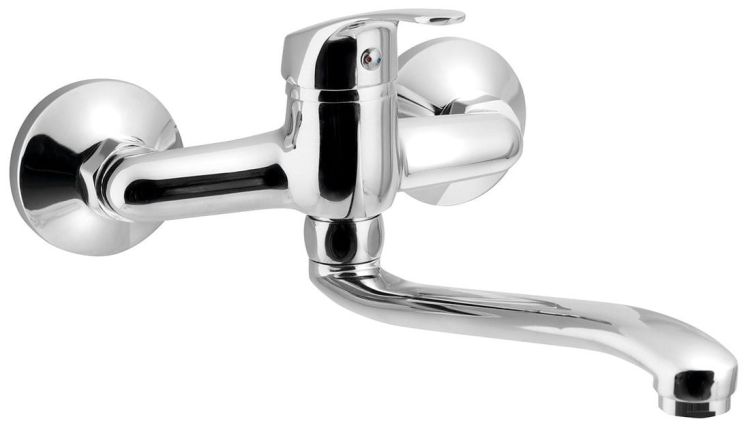 AQUALINE 35 bateria ścienna, rozstaw 150mmm, wylewka, 220mm, chrom