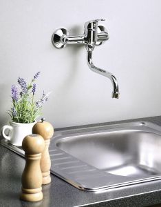 AQUALINE 35 bateria ścienna, wylewka S, 177mm chrom