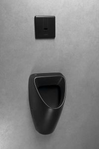 SCHWARN BLACK pisuar ceramiczny, zasilanie tylne, odpływ tylny, czarny