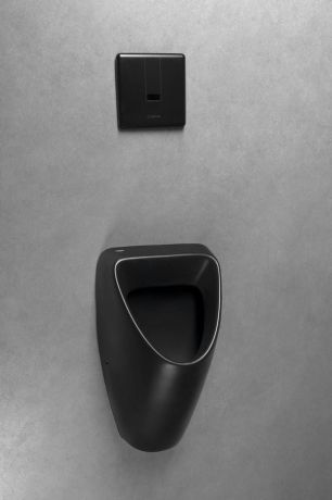 Przejdź do produktu SCHWARN BLACK pisuar ceramiczny, zasilanie tylne, odpływ tylny, czarny mat