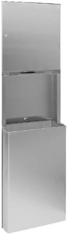Przejdź do produktu Wbudowany zasobnik na ręczniki papierowe i kosz na śmieci  45l, 438x1371x98mm, stal nierdzewna mat