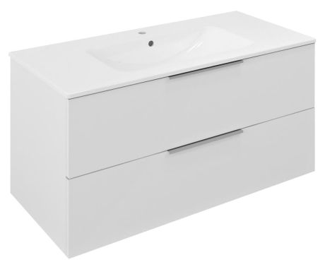 Przejdź do produktu CIRASA szafka umywalkowa 99,8x52x46cm, biały połysk