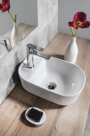 Przejdź do produktu MANAKI umywalka ceramiczna 42x28cm, biały