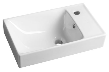 Przejdź do produktu NUALI umywalka ceramiczna 50x30cm, bateria z prawej strony, biały