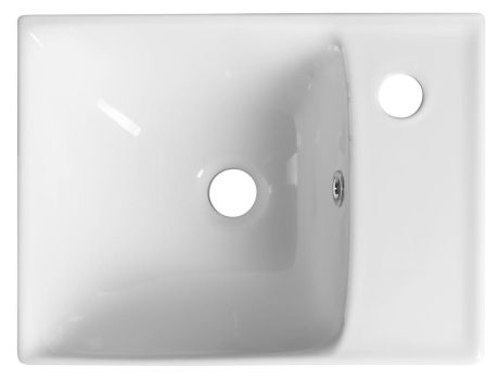 Przejdź do produktu NUALI umywalka ceramiczna 40x30cm, bateria z prawej strony, biała