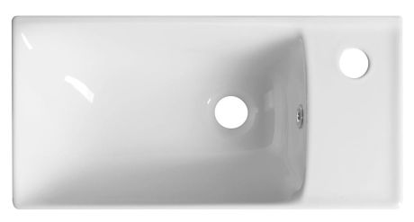 Przejdź do produktu NUALI umywalka ceramiczna 50x25cm, bateria z prawej strony, biała