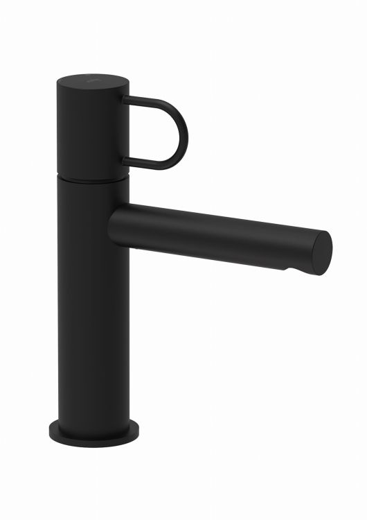 Czarna bateria umywalkowa stojąca 20 cm Paffoni Joker JK071NO