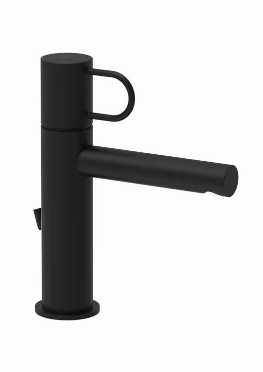 Czarna bateria umywalkowa stojąca 20 cm z korkiem klik-klak Paffoni Joker JK071KNO