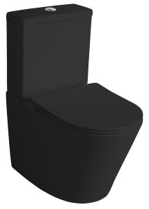 PACO RIMLESS WC kompakt, odpływ pionowy/poziomy, czarny