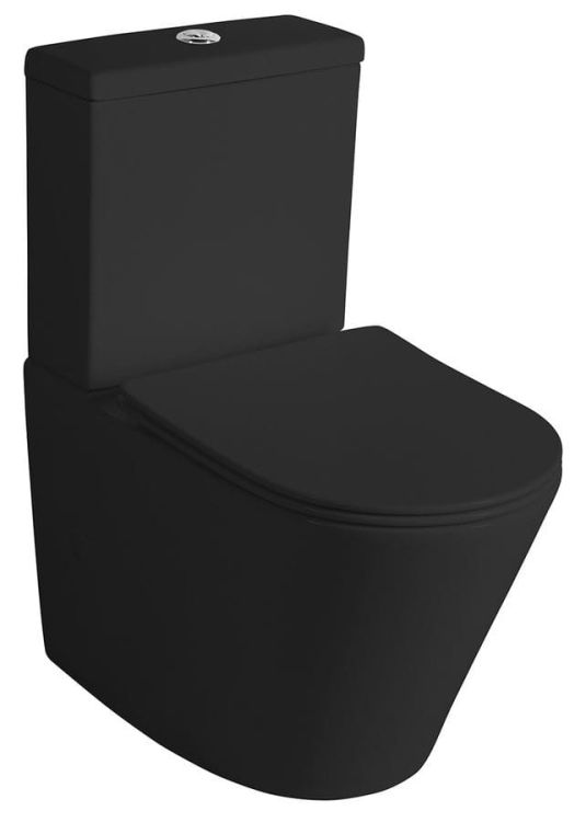 PACO RIMLESS WC kompakt, odpływ pionowy/poziomy, czarny