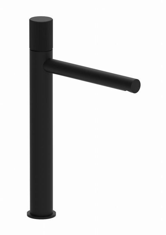 Czarna bateria umywalkowa wysoka 35 cm z korkiem klik-klak Paffoni Jo JO081KNO