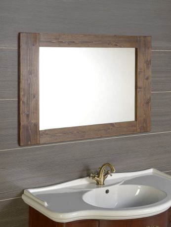 Przejdź do produktu BRAND lustro w drewnianej ramie 100x80cm, świerk bejcowany