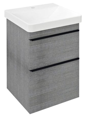 Przejdź do produktu SITIA szafka umywalkowa 46,4x70x44,2cm, 2 szuflady, dąb srebrny