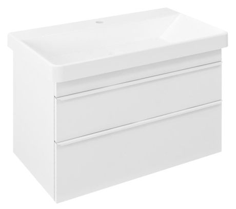 Przejdź do produktu SITIA szafka umywalkowa 75,6x50x44,2cm, 2 szuflady, biały mat