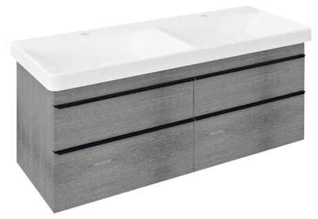Przejdź do produktu SITIA szafka umywalkowa 116x50x44,2cm, 4 szuflady, dąb srebrny
