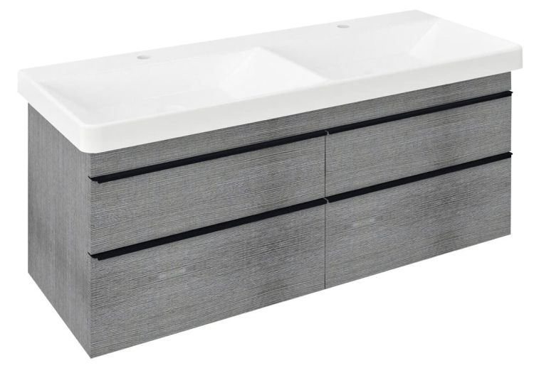 SITIA szafka umywalkowa 116x50x44,1cm, 4 szuflady, dąb srebrny