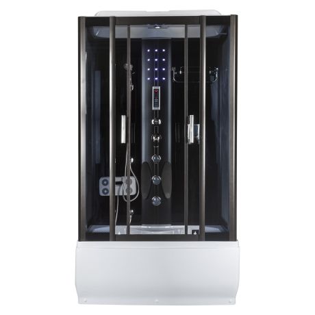 Przejdź do produktu Kabina hydromasażowa 121x81x222 cm z głębokim brodzikiem w komplecie Kerra XL 120 czarny