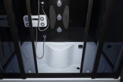 Kabina hydromasażowa 121x81x222 cm z głębokim brodzikiem w komplecie Kerra XL 120 czarny