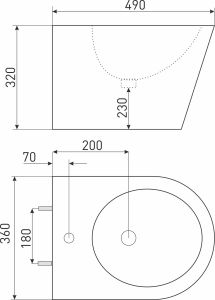 Bidet podwieszany 36x49 cm Kerra Delos BLM BID czarny półmat