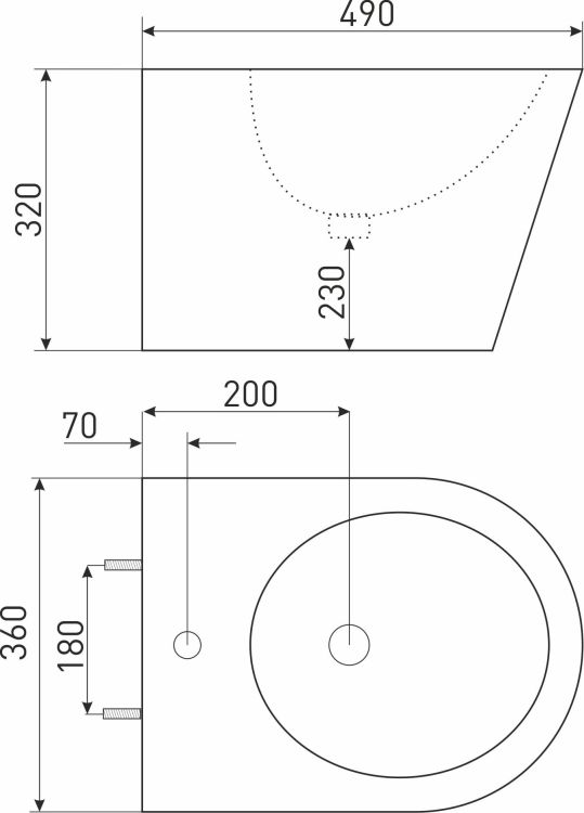 Bidet podwieszany 36x49 cm Kerra Delos BLM BID czarny półmat