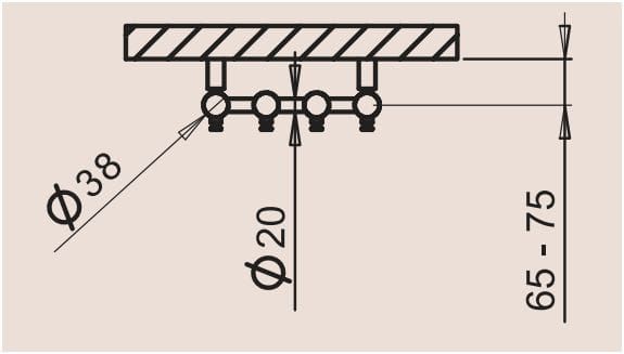 P.M.H. Rosendal R1W Grzejnik łazienkowy biały 26,6 x 95 cm rysunek techniczny