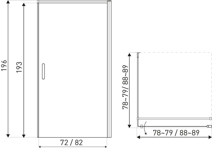 Kabina natryskowa kwadratowa 90x90x196 cm Kerra Hera 90 czarny mat