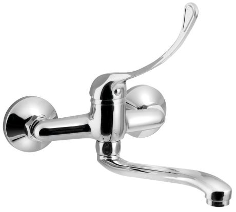 Przejdź do produktu AQUALINE 35 Bateria ścienna, dźwignia medyczna, wysoka wylewka, 220mm, chrom