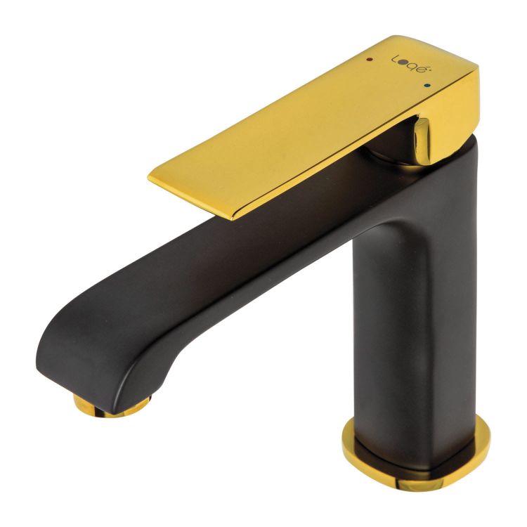 Czarno-złota bateria umywalkowa stojąca 15,5 cm Loge Maroko MA 31 BL/Gold