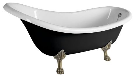 Przejdź do produktu BRIXTON wanna wolnostojąca 174x83x81 cm, nogi brąz, czarny/biały