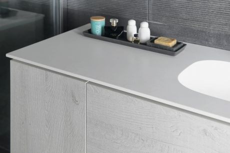 Przejdź do produktu TREOS umywalka podwójna 151,6x51,3 cm (75+75), Rockstone, biały mat