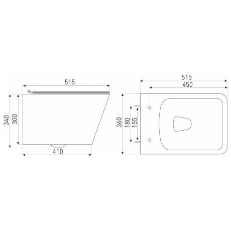 Przejdź do produktu Czarna miska WC wisząca 36x52 cm z deską WC Kerra Tinos BLM