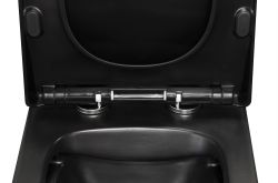 Czarna miska WC wisząca 36x52 cm z deską WC Kerra Tinos BLM