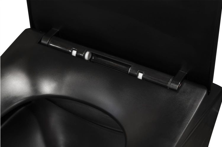 Czarna miska WC wisząca 36x52 cm z deską WC Kerra Tinos BLM