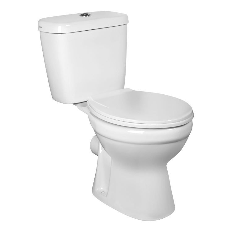 Kompakt WC - podwójne spłukiwanie 6/3 L Kerra C-Clear + deska, odpływ poziomy