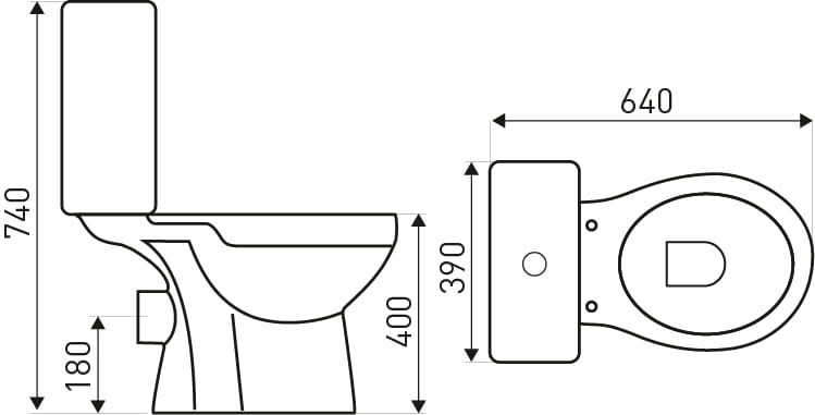 Kompakt WC - podwójne spłukiwanie 6/3 L Kerra C-Clear + deska, odpływ poziomy