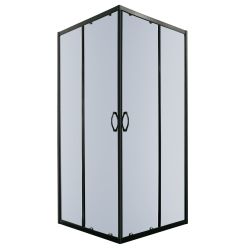 Kabina natryskowa kwadratowa 80x80 cm z czarnymi profilami i grafitowym szkłem Kerra Tiara SQ 80