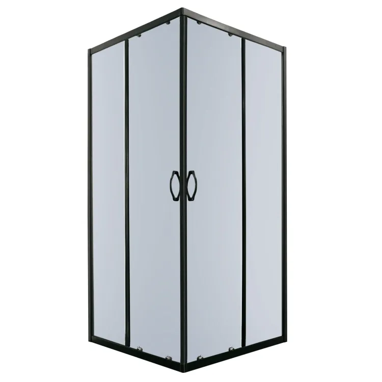 Kabina natryskowa kwadratowa 80x80 cm z czarnymi profilami i grafitowym szkłem Kerra Tiara SQ 80