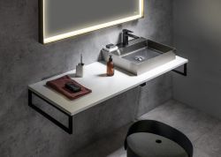 PLATO blat Rockstone 1100x24x500mm, biały mat