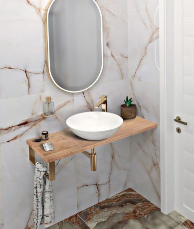 Przejdź do produktu WOODY blat 700x28x360mm, lite drewno dąb naturalny