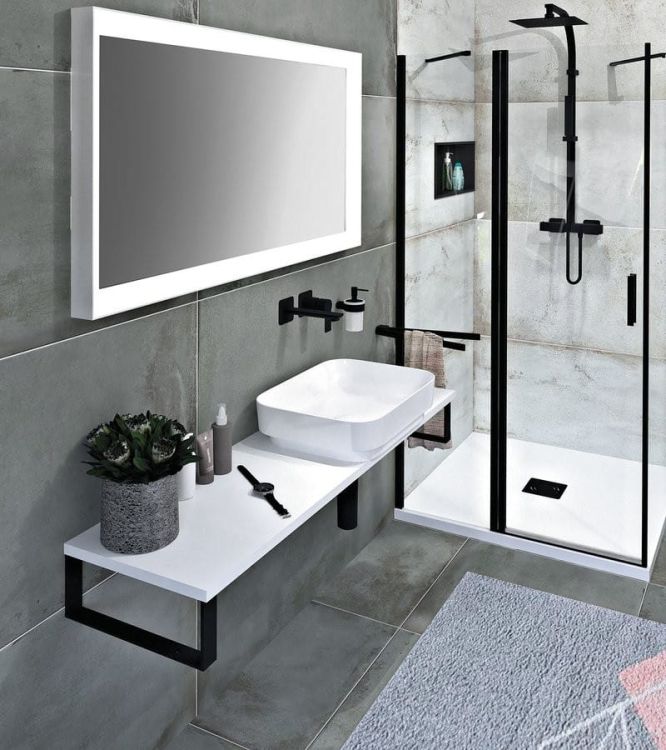 PLATO blat Rockstone 1100x24x360mm, biały mat