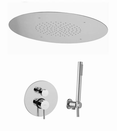 Przejdź do produktu Zestaw prysznicowy z deszczownicą sufitową i słuchawką prysznicową Paffoni Light LIG018ZES01CR chrom