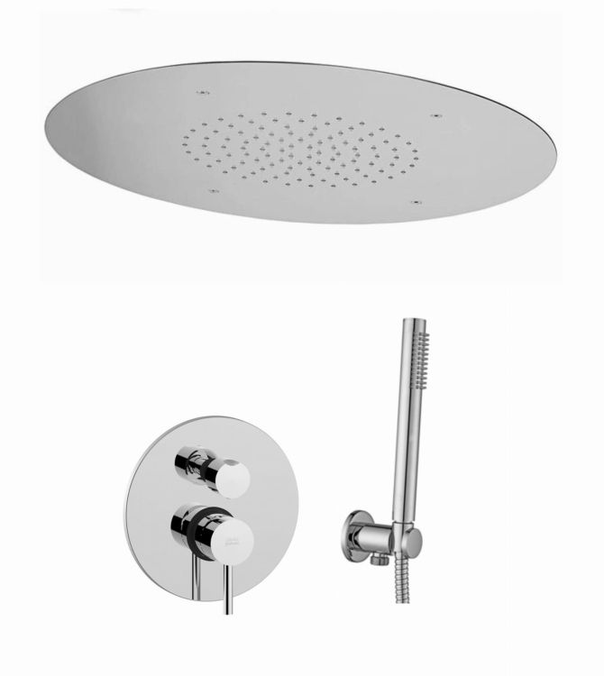 Zestaw prysznicowy z deszczownicą sufitową i słuchawką prysznicową Paffoni Light LIG018ZES01CR chrom