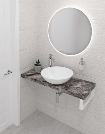 Przejdź do produktu AVICE blat pod umywalkę 210x36cm, grubość 5cm, kamień szary