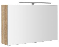 CLOE szafka z lustrem, oświetlenie LED 80x50x18cm, dąb Alabama