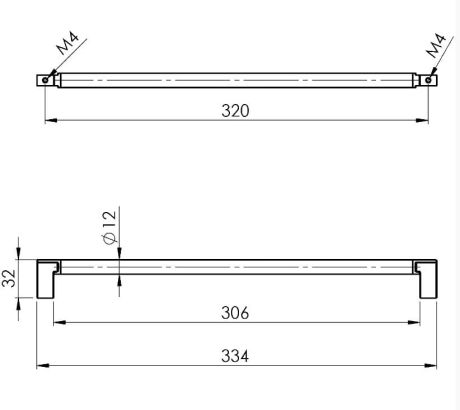 Przejdź do produktu Uchwyt, 334/320mm, czarny mat