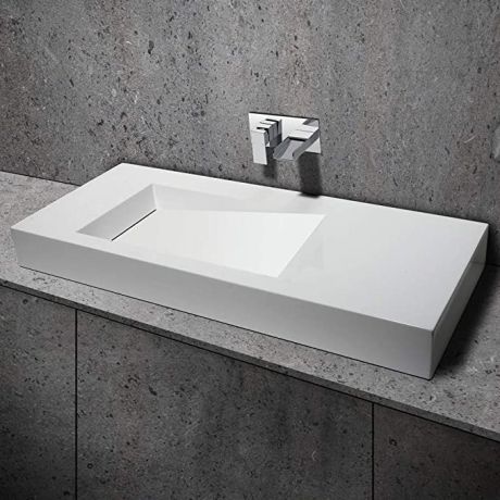 Przejdź do produktu Asymetryczna umywalka na indywidualny wymiar z materiałów Solid Surface z misą Slide 66x30SOL