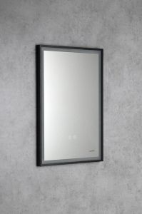 SORT lustro z oświetleniem LED 47x70cm, czujnik, folia przeciwmgielna, 3000-6500°K, czarny mat